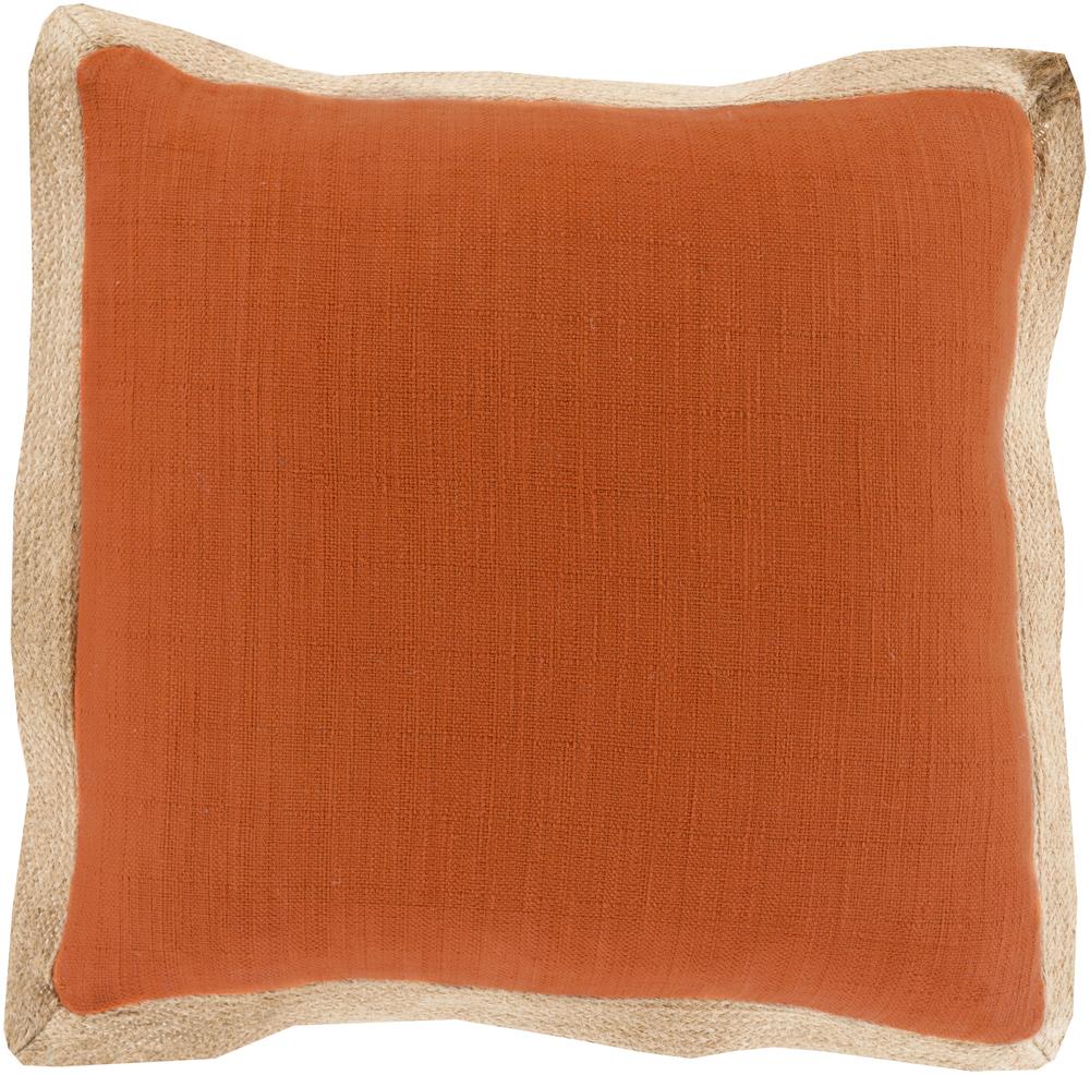 Surya Pillows JF0042020P 20" x 20" Jute Flange Pillow Wayside